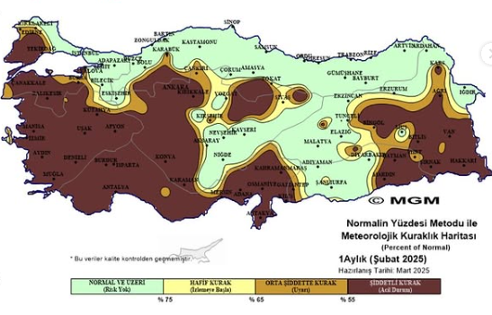 Meteorolojinin son kuraklık haritası ürküttü