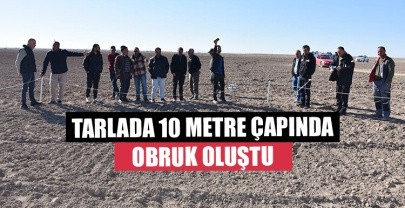  Ortaoba köyünde 5 Metrelik Obruk Oluştu