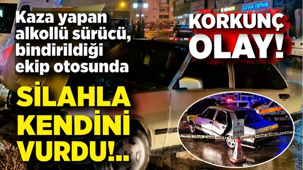 POLİS ARAÇINDA KENDİSİNİ VURDU